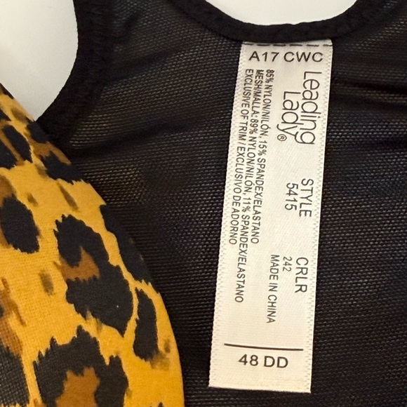Leading Lady Yellow Leopard Print Bra Sz 48 DD - Picture 10 of 16
